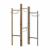 72" Brown Iron Folding Three Panel Screen Room Divider