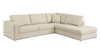 Beige Italian Leather Reclining L Shaped Two Piece Corner Sectional