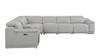 Light Gray Italian Leather Power Reclining U Shaped Seven Piece Corner Sectional With Console