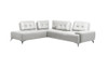 White Leather L Shaped Two Piece Seating Component