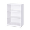 Modern 3-Shelf Bookcase in White Wood Finish