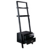 Modern Black 2 Drawer Entryway Shelf Leaning Ladder Bookshelf Bookcase