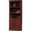 71-inch High 3-Shelf Wooden Bookcase with Bottom Storage Compartment in Cherry