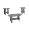 Set of Three 36" Gray Coffee Table With Shelf