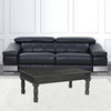 51" Black Solid Wood Distressed Coffee Table
