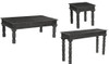 51" Black Solid Wood Distressed Coffee Table