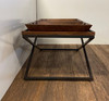 27" Brown And Black Solid Wood Coffee Table