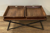 27" Brown And Black Solid Wood Coffee Table