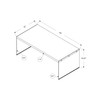 44" White And Clear Glass Coffee Table