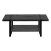 47" Black Coffee Table With Shelf