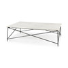 35" White Metal Coffee Table