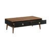 47" Brown And Black Coffee Table With Two Drawers