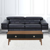 47" Brown And Black Coffee Table With Two Drawers