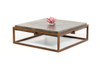 15" Concrete And Metal Coffee Table