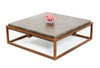 15" Concrete And Metal Coffee Table