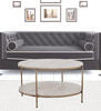 33" White Solid Manufactured Wood And Metal Square Coffee Table