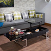 47" Black And Silver Iron Lift Top Coffee Table
