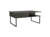 41" Gray And Onyx Metal Lift Top Coffee Table With Two Shelves