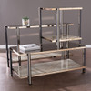43" Champagne Mirrored And Metal Rectangular Mirrored Coffee Table