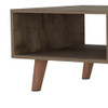 40" Brown And White Wood Coffee Table With Drawer And Shelf