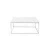 35" White And Silver Metal Square Coffee Table