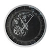 23" Circle Black and Silver Wood and Glass Analog Wall Clock