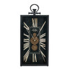 10" Black and Gold Metal and Glass Analog Vintage Style Crackle Wall Clock