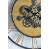 28" Circle Copper Metal and Glass Analog Exposed Gear Wall Clock