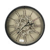 18" Black and Ivory Vintage Gear Industrial Wall Clock