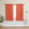 52 x 63 inch Solid Apricot Orange Thermal Blackout Curtain Panels - Set of 2