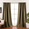 52 x 96 inch Solid Olive Green Thermal Blackout Curtain Panels - Set of 2