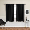 52 x 54 inch Solid Black Thermal Blackout Curtain Panels - Set of 2