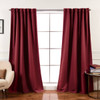 52 x 102 inch Solid Burgundy Red Thermal Blackout Curtain Panels - Set of 2