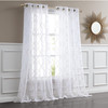84" Charcoal Trellis Pattern Embroidered Window Curtain Panel