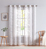 Set of Two 96" White Floral Embroidered Window Panels