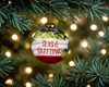 Holly Seas And Greetings Hand Painted Mouth Blown Glass Ornament