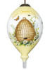 Beehive Home Sweet Home Hand Painted Mouth Blown Glass Ornament