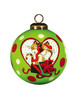 Charming Cat in a Heart Hand Painted Mouth Blown Glass Ornament