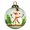 Festive Glitter Snowman Hand Painted Mouth Blown Glass Ornament