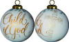White and Gold Child of God Hand Painted Mouth Blown Glass Ornament