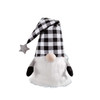 27" Black And White Felt And Faux Fur Gnome Adjustable Height Tree Topper