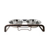 Rustic Elevated 16oz Two Bowl Dog Feeding Station