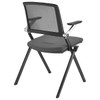 Set of Two Black Gray and Black Mesh Conference Office Chair