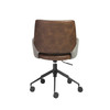 Gray Brown and Black Adjustable Swivel Fabric Rolling Office Chair