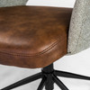Gray Brown and Black Adjustable Swivel Fabric Rolling Office Chair