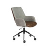 Gray Brown and Black Adjustable Swivel Fabric Rolling Office Chair