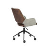 Gray Brown and Black Adjustable Swivel Fabric Rolling Office Chair