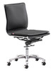 Black and Silver Adjustable Swivel Faux Leather Rolling Executive Office Chair