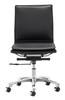 Black and Silver Adjustable Swivel Faux Leather Rolling Executive Office Chair