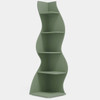 Modern Whimsical 5 Shelf Corner Bookcase in Green Wood Finish